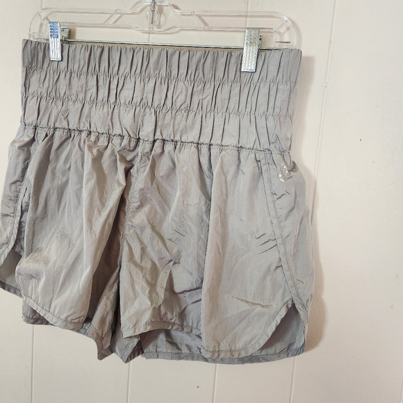 Free People Movement The Way Home Shorts Size Large High Waist Shiny Gray Silver - Picture 6 of 16